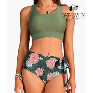 Dokotoo Crop Top High Waist Bikini Swimsuit Size M